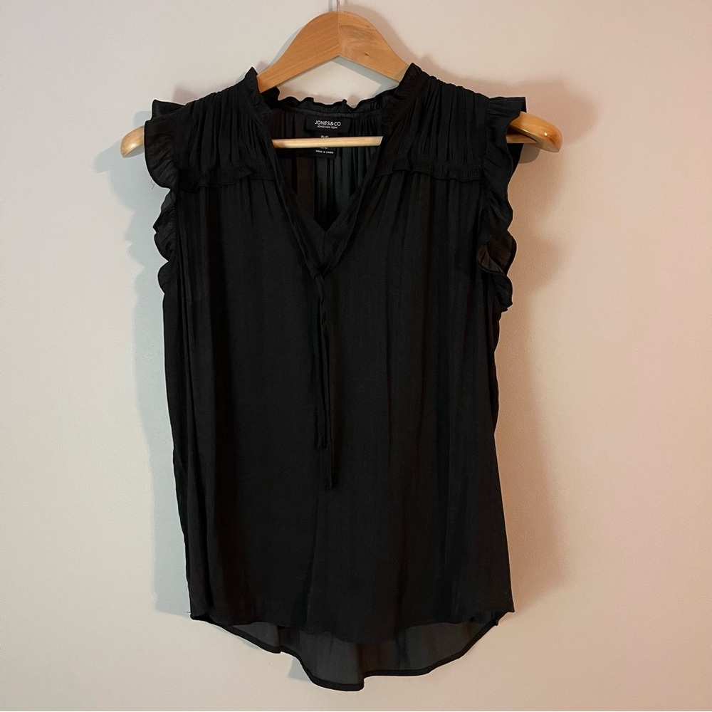 Jones & Co. Sleeveless Black Top Size XS